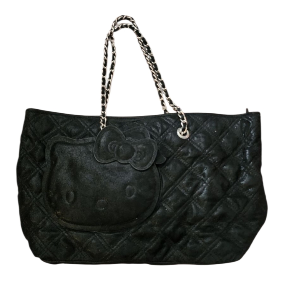 Victoria Couture Hello Kitty Sanrio suede leather zipper quilted tote